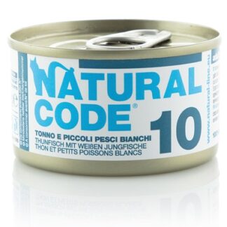 Natural code gatto 10 tonno e piccoli pesci bianchi - 85 gr