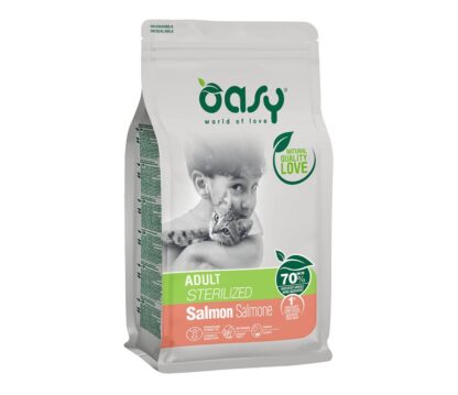 Oasy gatto adult sterilized salmone 1,5 kg
