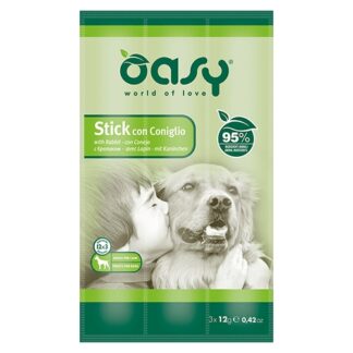 Oasy stick per cani con coniglio - 3x12 gr