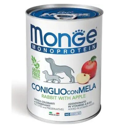 Monge cane solo coniglio con mela grain free - 400 gr