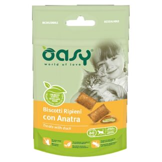 Oasy biscotti ripieni gatto con anatra - 60 gr
