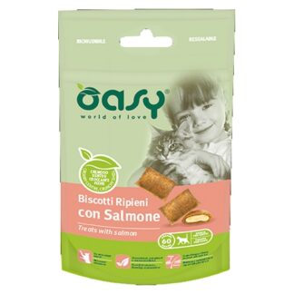 Oasy biscotti ripieni gatto con salmone - 60 gr