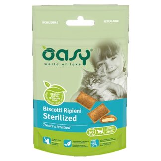 Oasy biscotti ripieni gatto sterilized - 60 gr