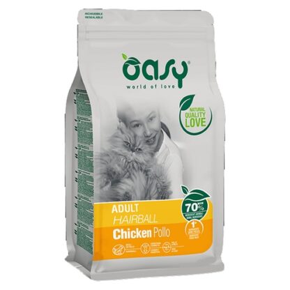 Oasy gatto adult hairball pollo 1,5 kg