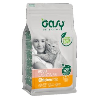 Oasy gatto adult light in fat pollo 1,5 kg