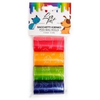 Leopet sacchetti igienici colorati - 4 rotoli