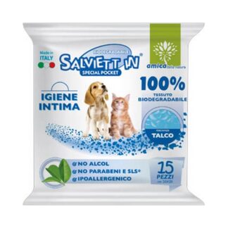 Salviett'in per l'igiene intima di cane e gatto - 15 pz