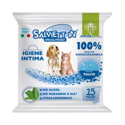 Salviett'in per l'igiene intima di cane e gatto - 15 pz